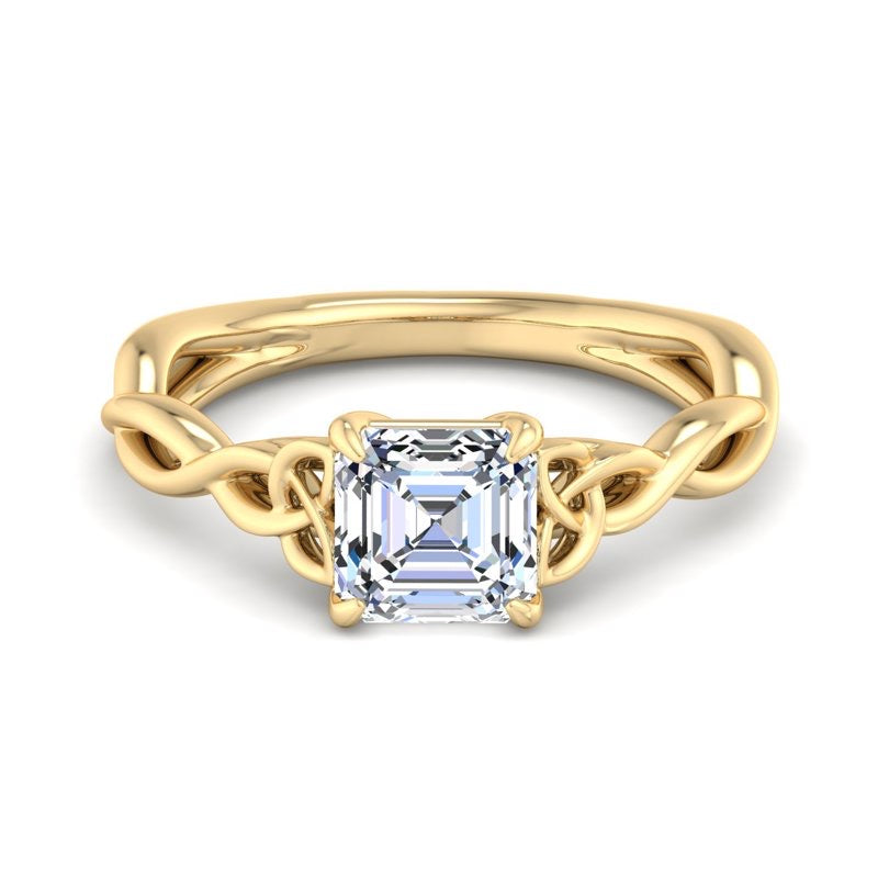 1.5ct Asscher Cut Lab Grown Diamond Infinity Ring – Unique Engagement Style
