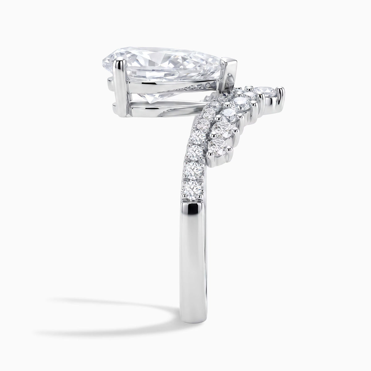 2ct Pear Cut Winged Crown Lab-Grown Diamond Engagement Ring