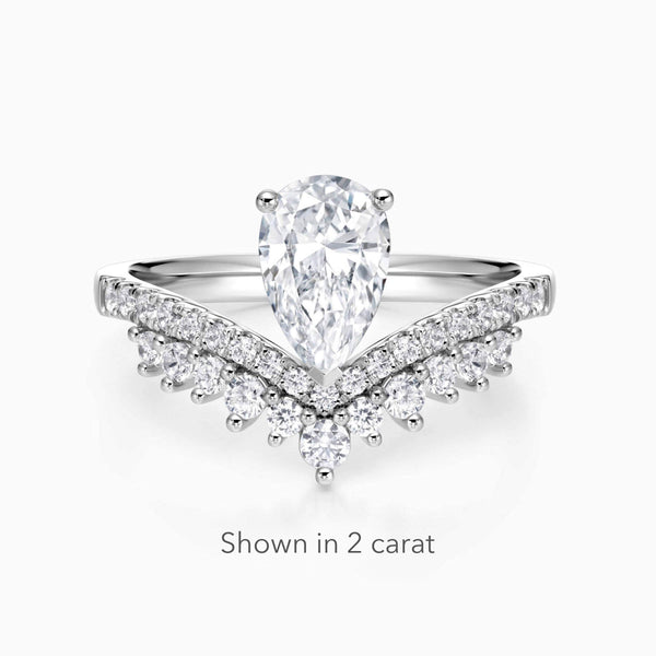 2ct Pear Cut Winged Crown Lab-Grown Diamond Engagement Ring