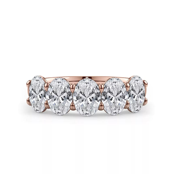 Oval Cut Lab Diamond 5 Stone Ring