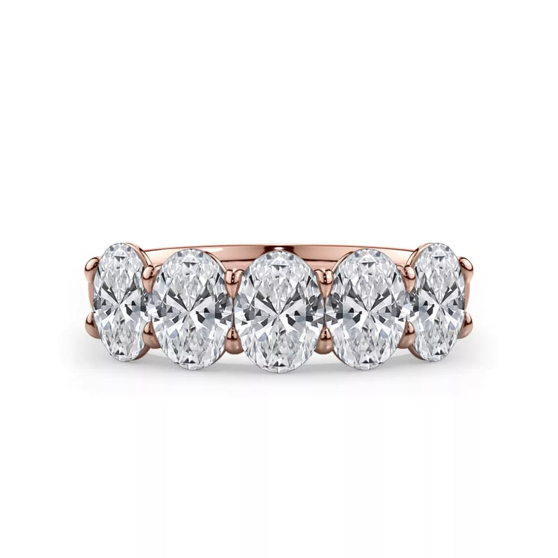 Oval Cut Lab Diamond 5 Stone Ring