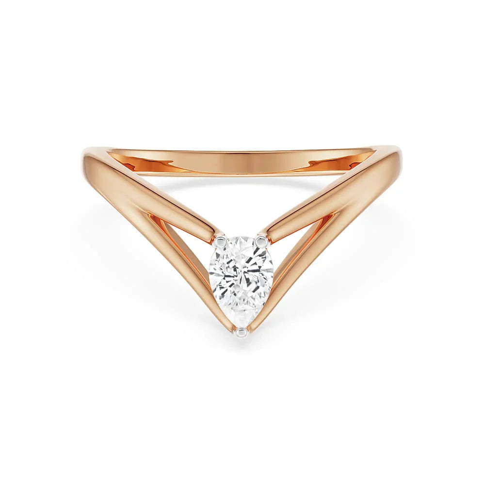 Pear Cut Lab Grown Diamond & Moissanite Open-Design Engagement Ring