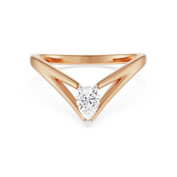 Pear Cut Lab Grown Diamond & Moissanite Open-Design Engagement Ring