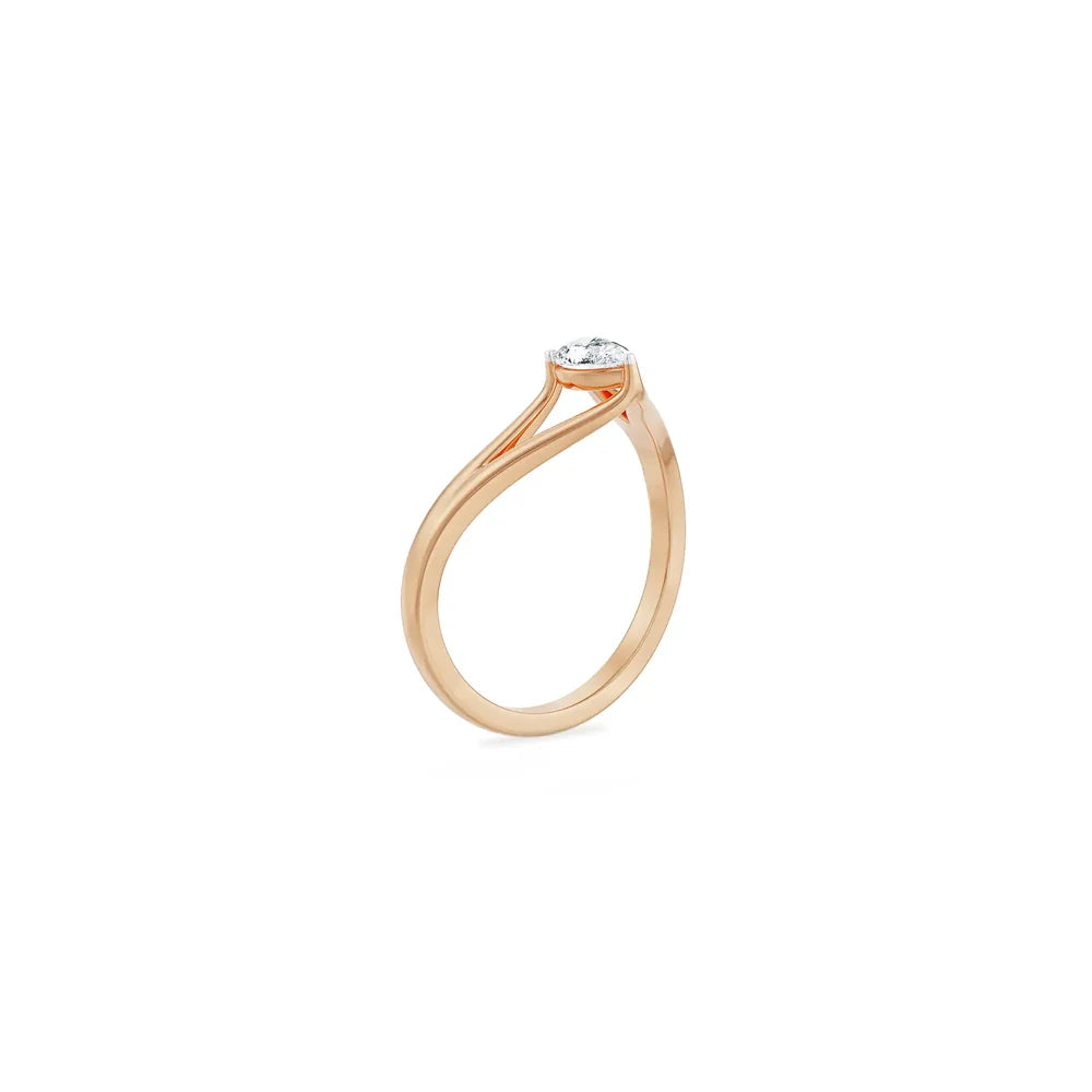 Pear Cut Lab Grown Diamond & Moissanite Open-Design Engagement Ring