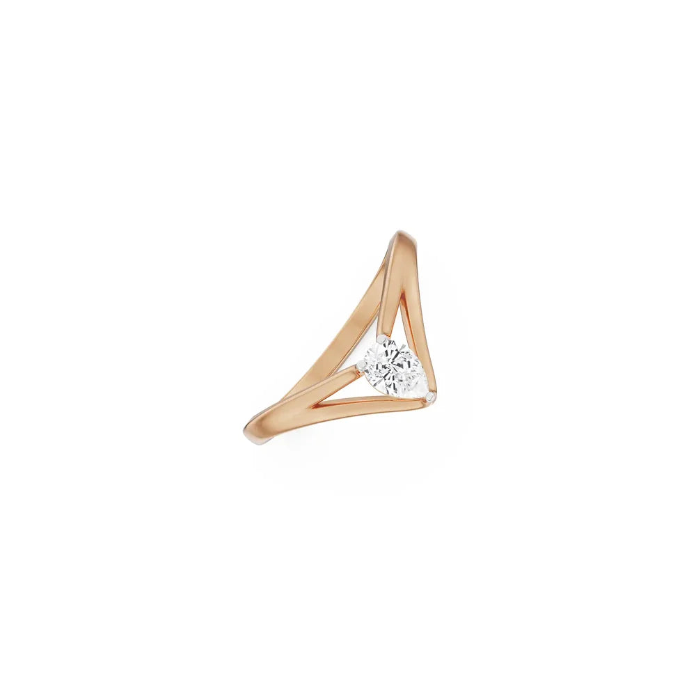 Pear Cut Lab Grown Diamond & Moissanite Open-Design Engagement Ring