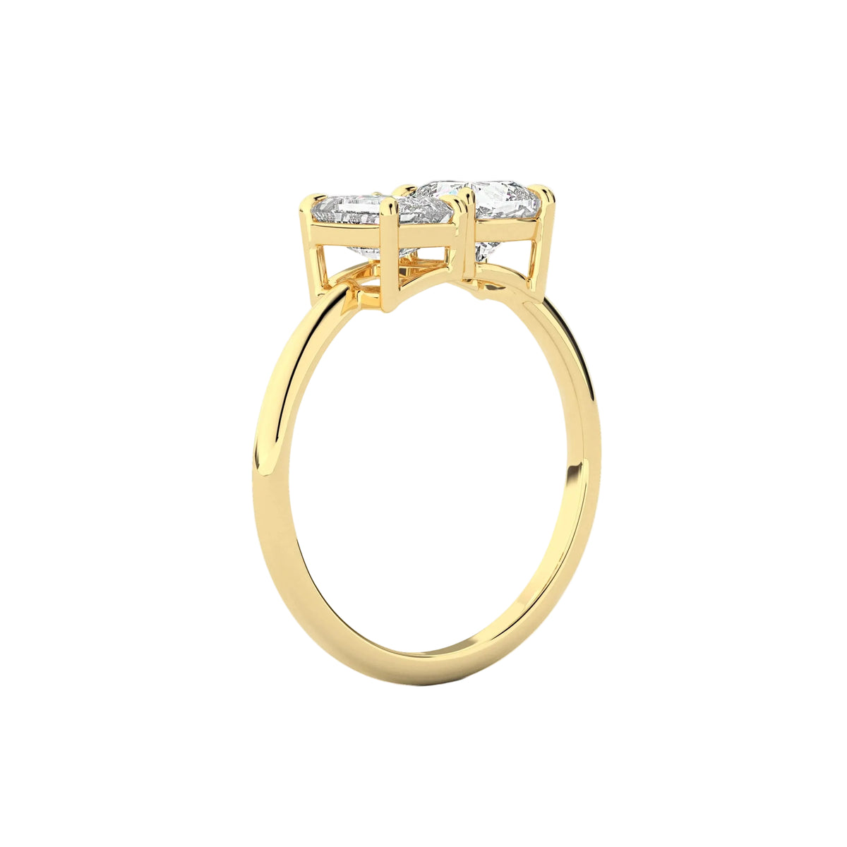 Toi-Et-Moi Cushion and Emerald Cut Engagement Ring