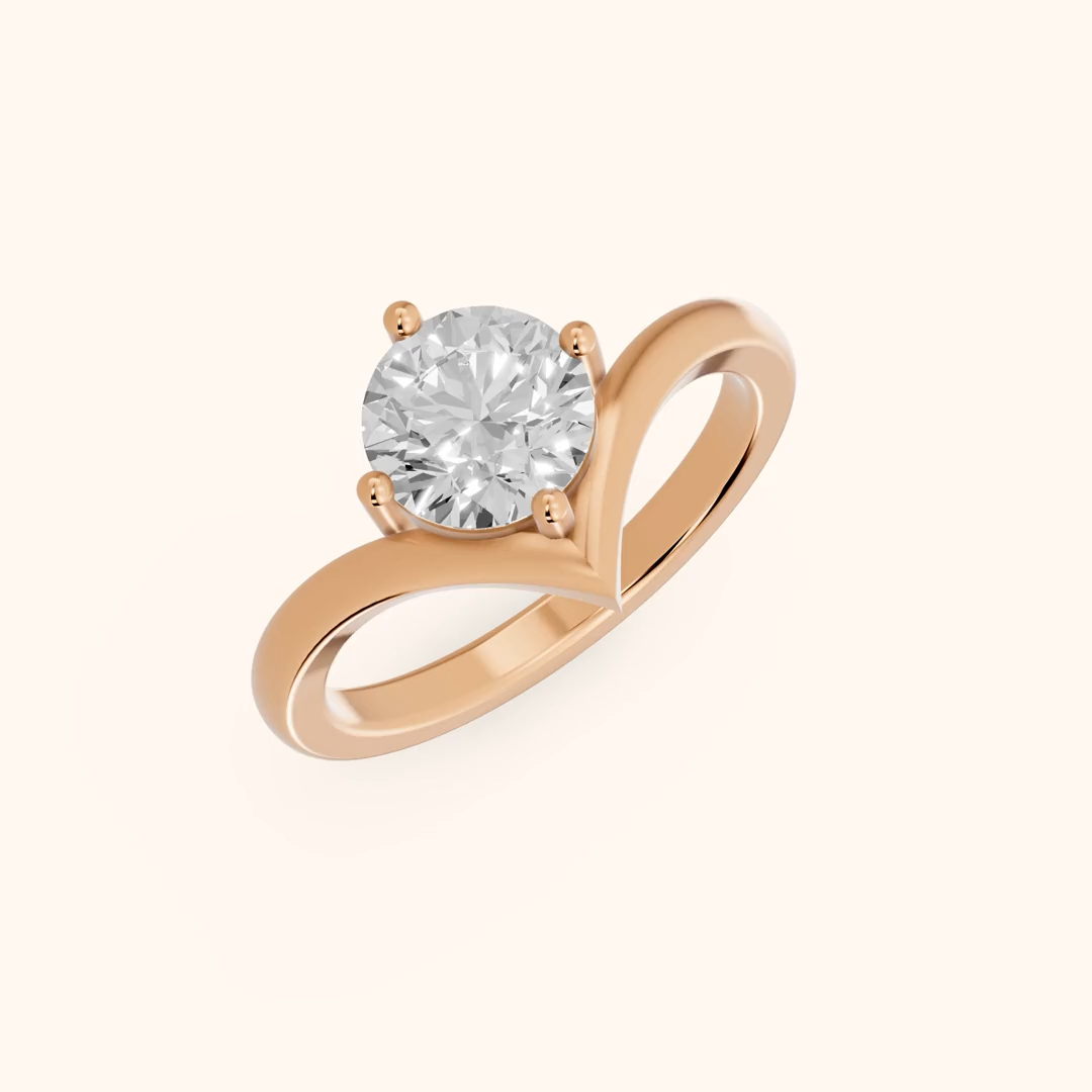 Round Cut Solitaire Engagement Ring – Lab Grown Diamond & Moissanite