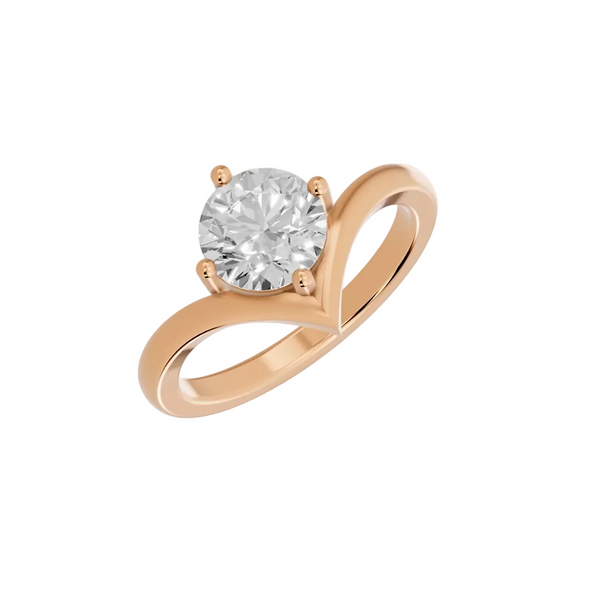 Round Cut Solitaire Engagement Ring – Lab Grown Diamond & Moissanite