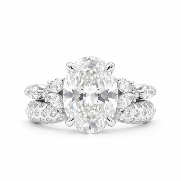 The Reef 2ct Oval Cut lab-grown diamond Cluster Bubble Ring