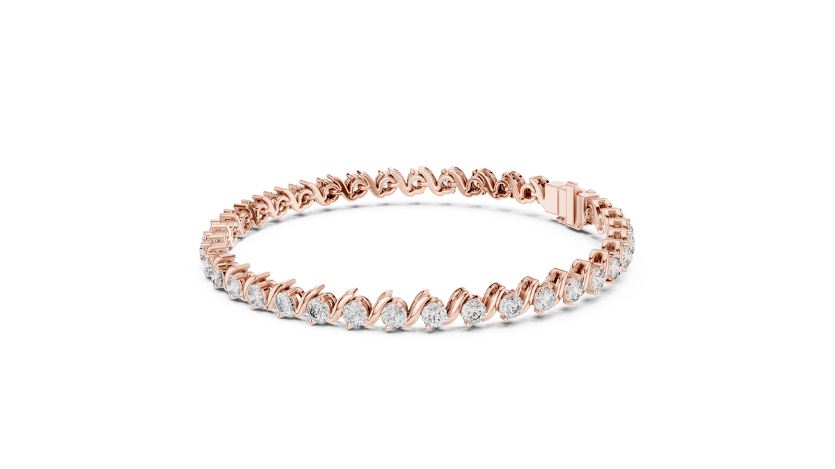 Lab-Grown Diamond 0.10ct Wave Tennis Bracelet