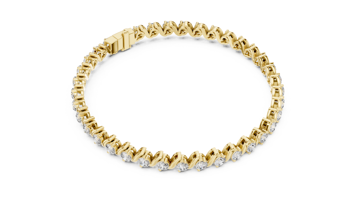 Lab-Grown Diamond 0.10ct Wave Tennis Bracelet
