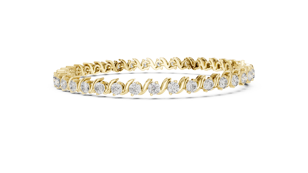 Lab-Grown Diamond 0.10ct Wave Tennis Bracelet