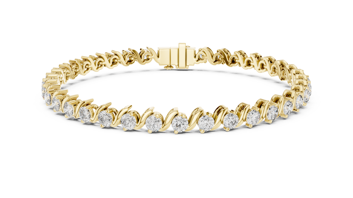Lab-Grown Diamond 0.10ct Wave Tennis Bracelet