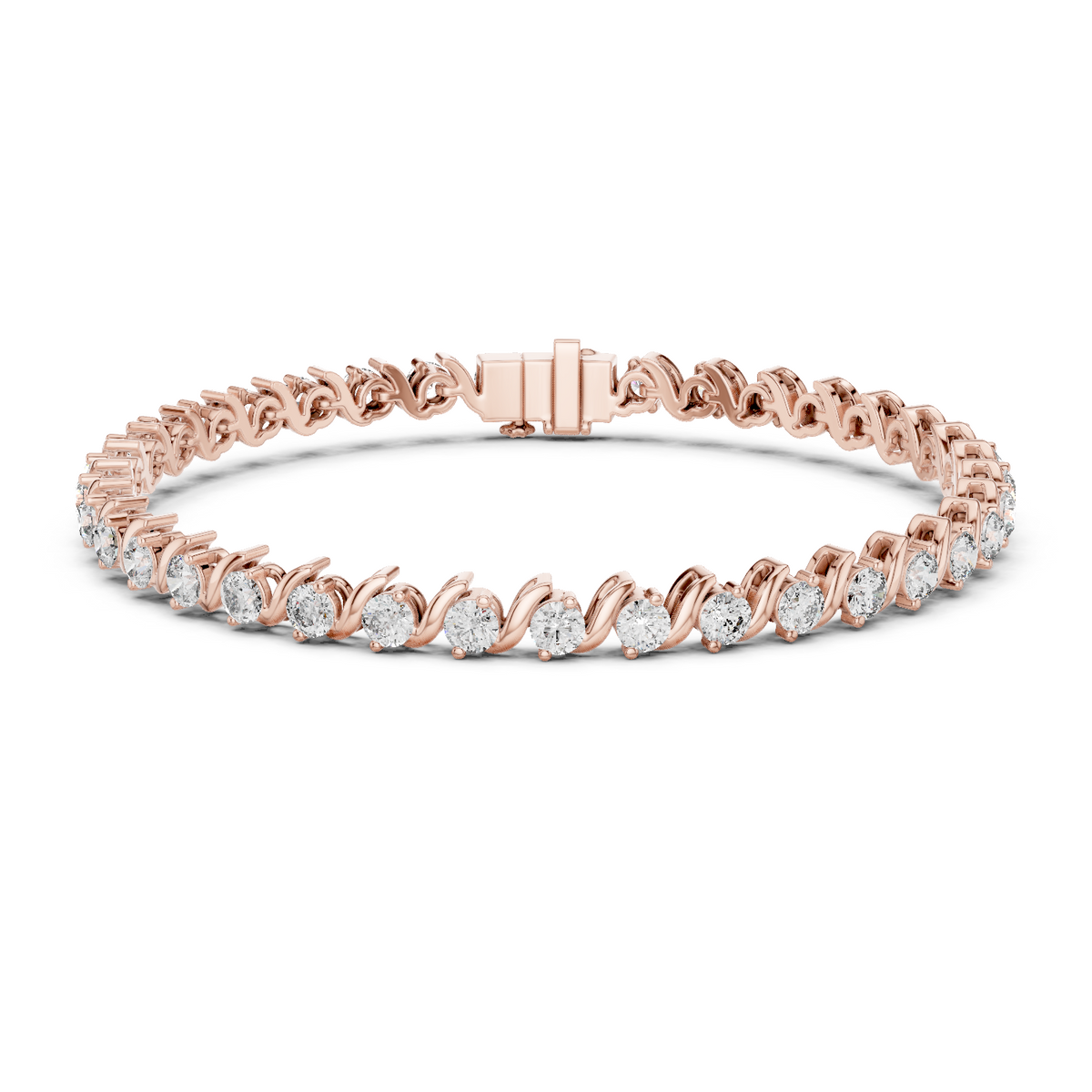 Lab-Grown Diamond 0.10ct Wave Tennis Bracelet
