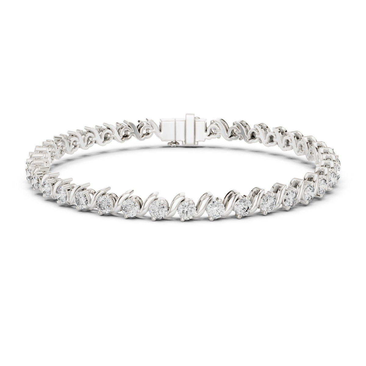 Lab-Grown Diamond 0.10ct Wave Tennis Bracelet