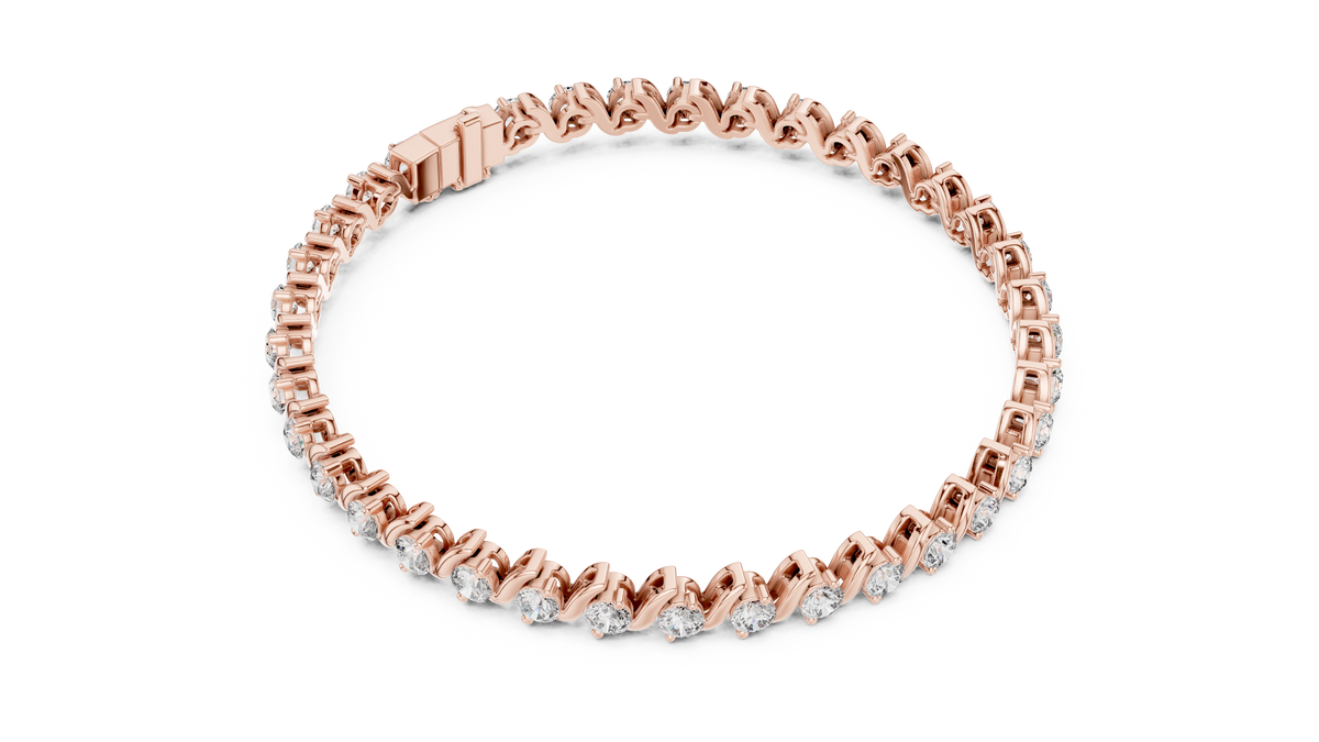 Lab-Grown Diamond 0.10ct Wave Tennis Bracelet