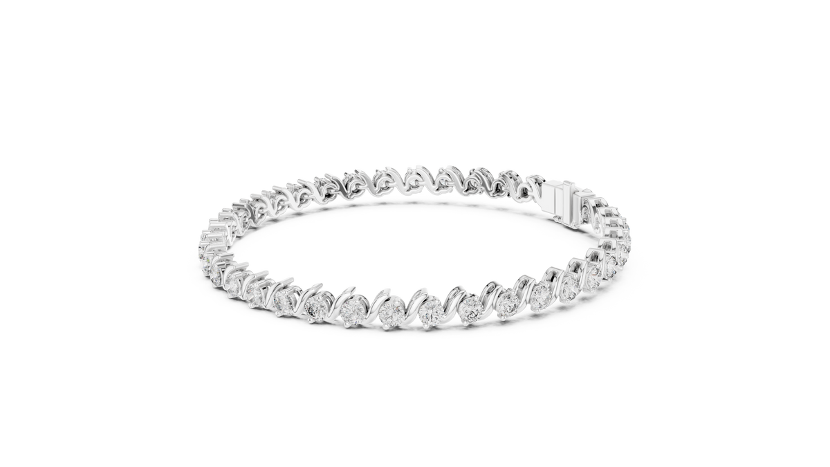Lab-Grown Diamond 0.10ct Wave Tennis Bracelet