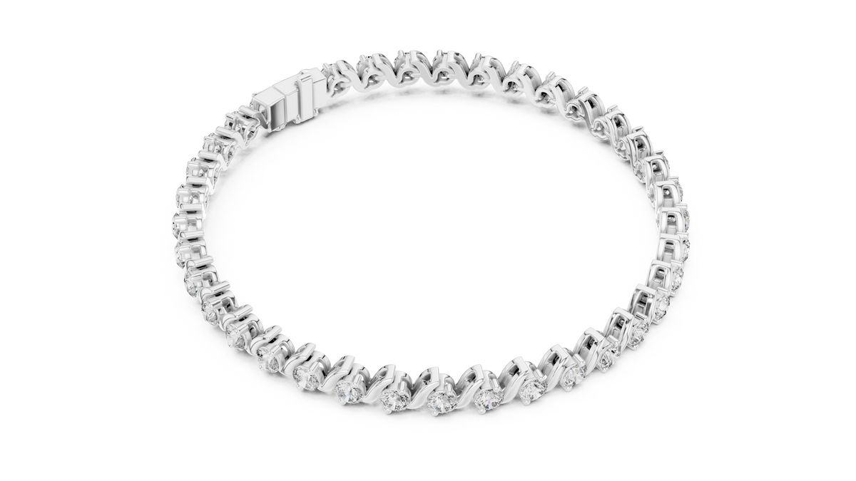 Lab-Grown Diamond 0.10ct Wave Tennis Bracelet