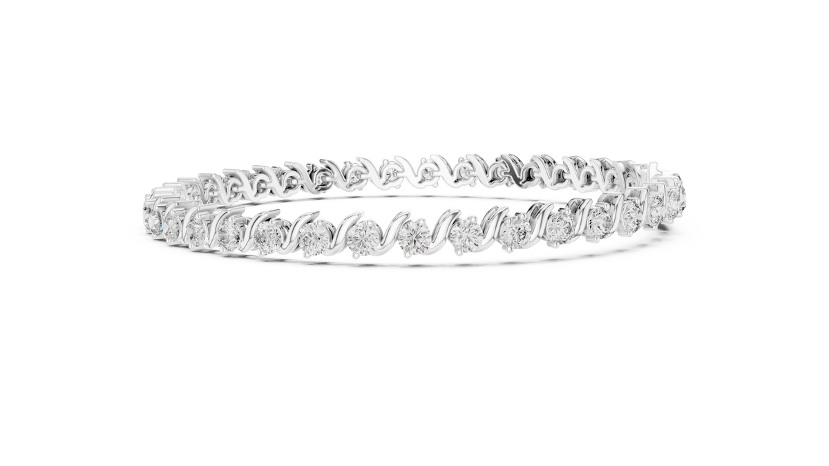 Lab-Grown Diamond 0.10ct Wave Tennis Bracelet