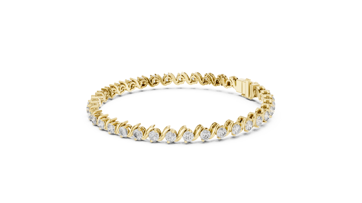 Lab-Grown Diamond 0.10ct Wave Tennis Bracelet