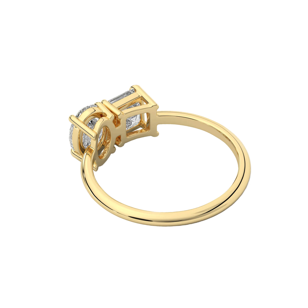 Oval And Asscher Cut Moissanite Toi-Et-Moi Engagement Ring