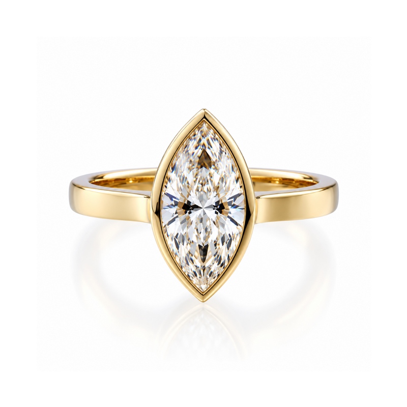 2.0 ct Marquise Cut Lab Grown Diamond & Moissanite Ring