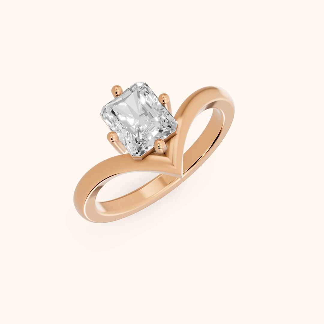 Radiant Cut Solitaire Engagement Ring – Lab Grown Diamond & Moissanite