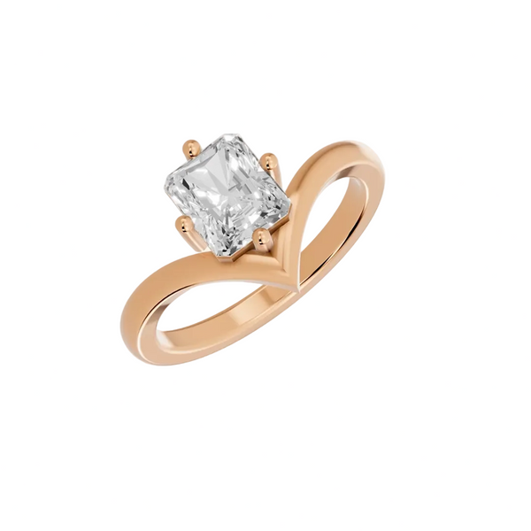 Radiant Cut Solitaire Engagement Ring – Lab Grown Diamond & Moissanite