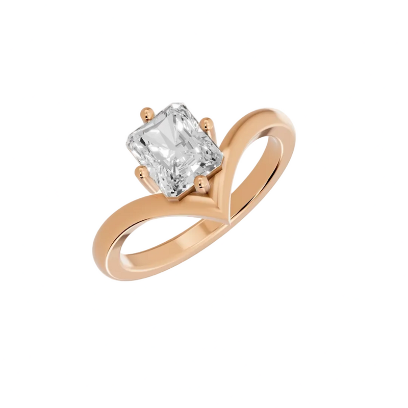 Radiant Cut Solitaire Engagement Ring – Lab Grown Diamond & Moissanite