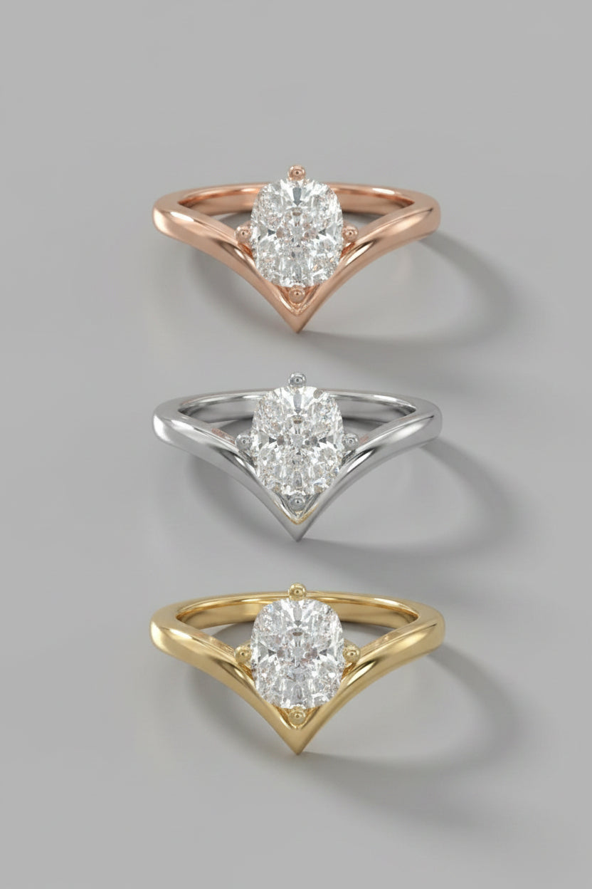 Cushion Cut Solitaire Engagement Ring – Lab Grown Diamond & Moissanite