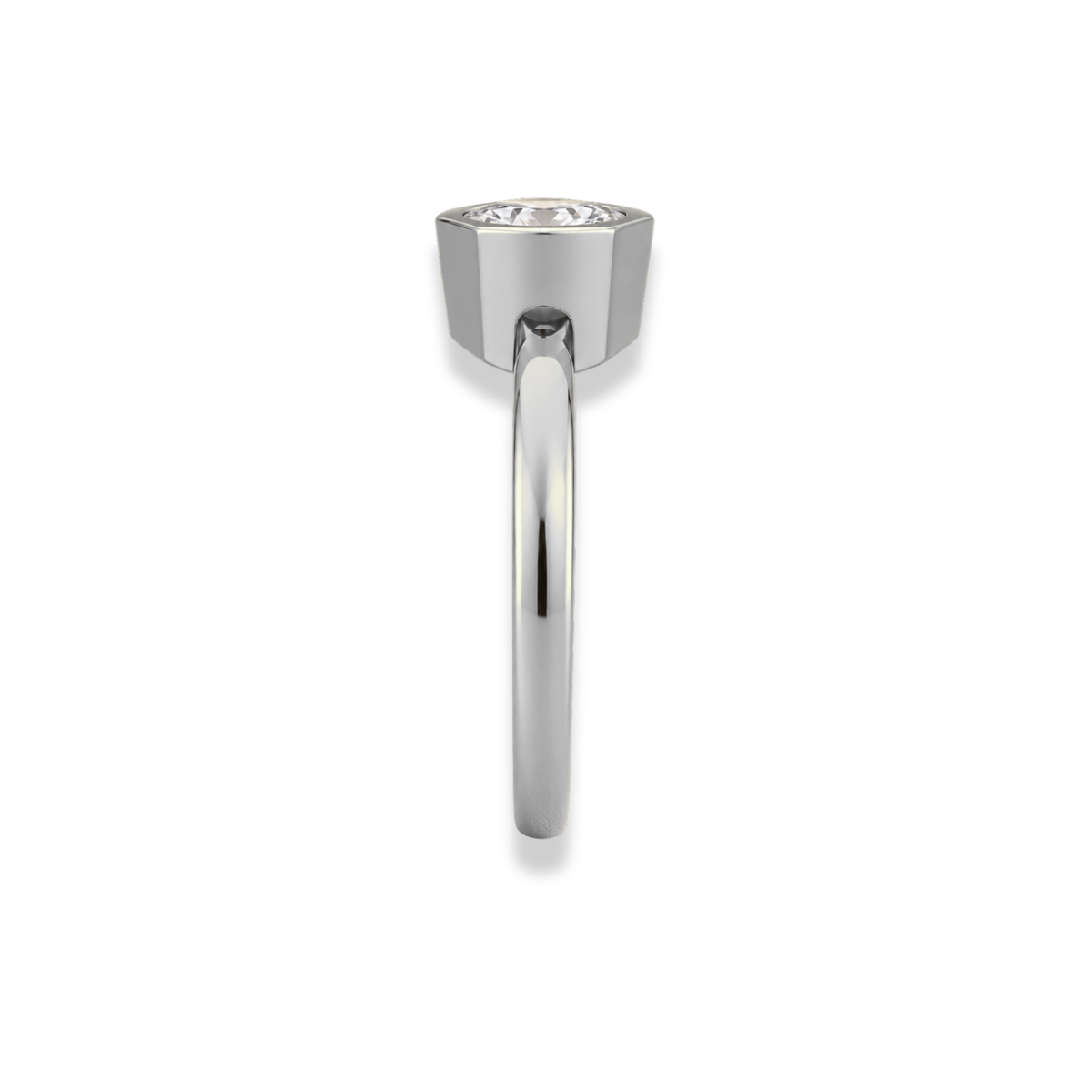 Oval Cut Lab Grown Diamond And Moissanite Bezel Solitaire Ring – Classic