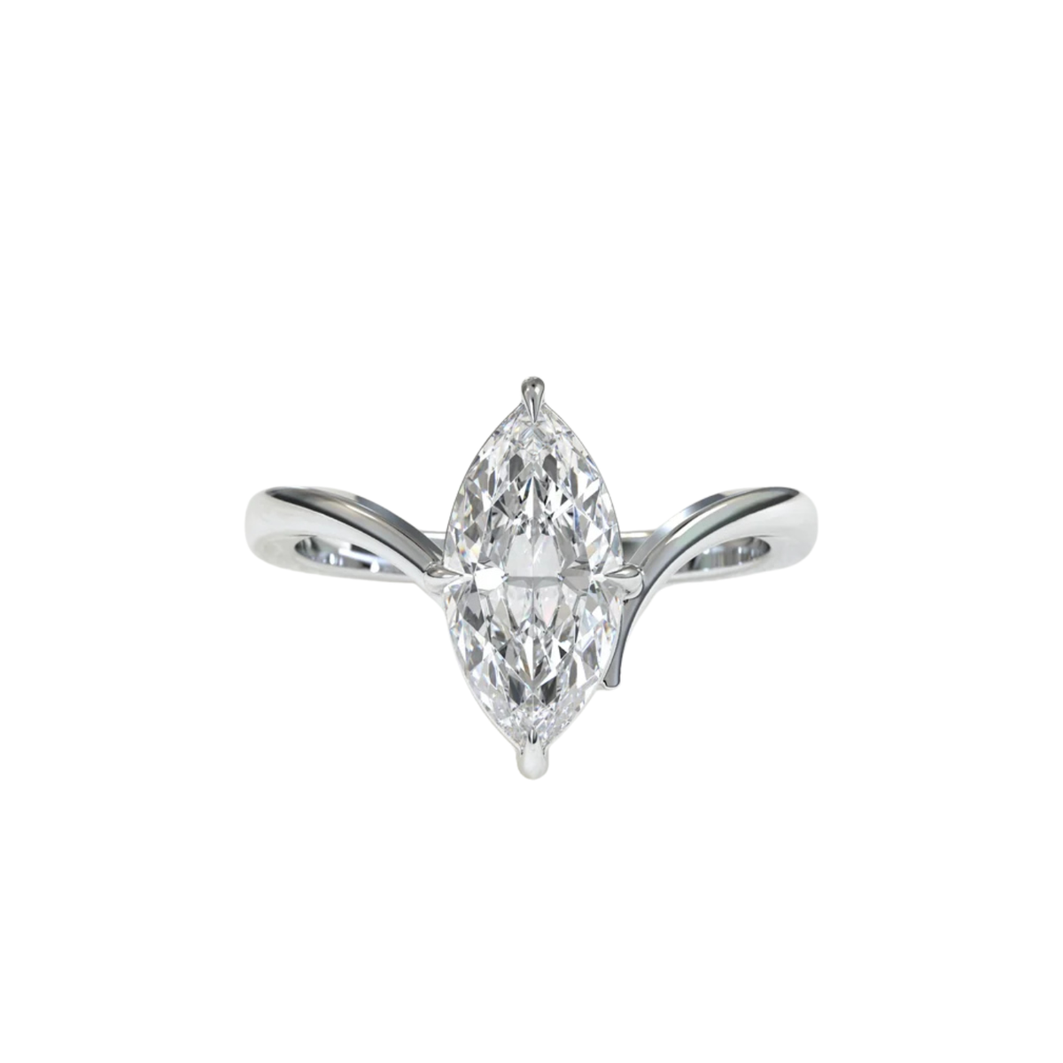 2 CT Marquise Flowing Solitaire Diamond Ring