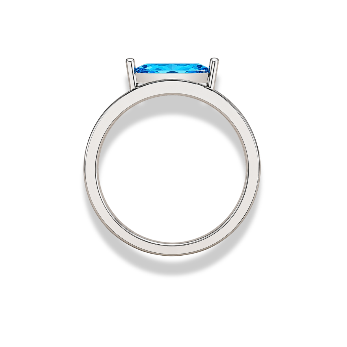 marquise lab grown diamond solitaire ring in 14k gold, side profile