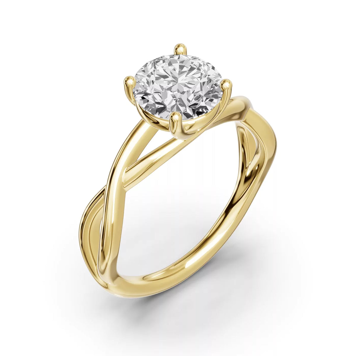 Bianca Twist Classic Round Cut Solitaire  Engagement Ring