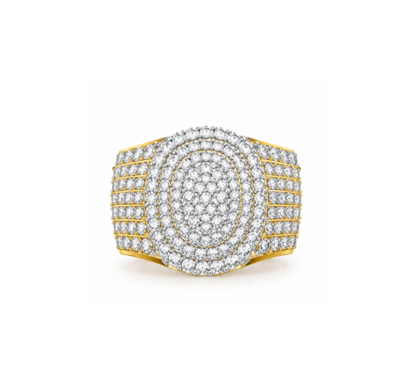 round lab grown diamond wedding band in silver, three-quarter view